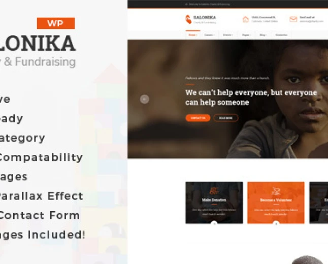 Salonika - Responsive HTML Template for Charity & Fund Raising